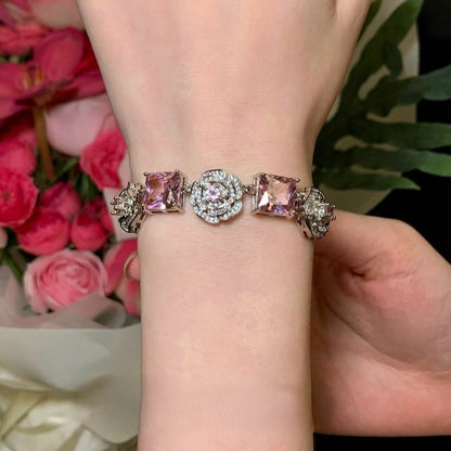 ROSE PINK GEMSTONE - NECKLACE/BRACELET/EARRINGS/SET