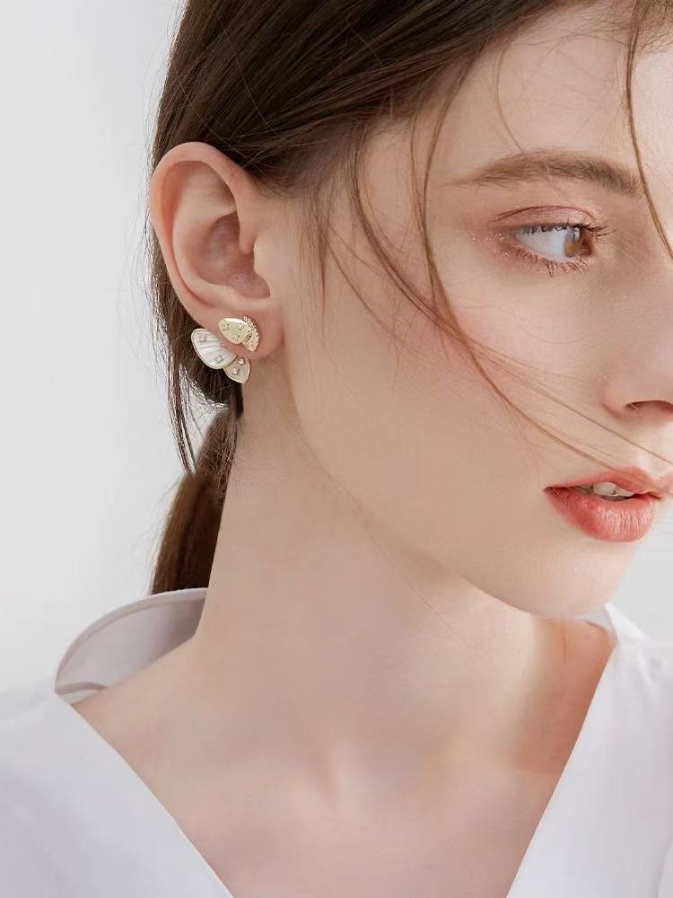 18K GOLD WATER DROP BOW ZIRCON -【EARRINGS】