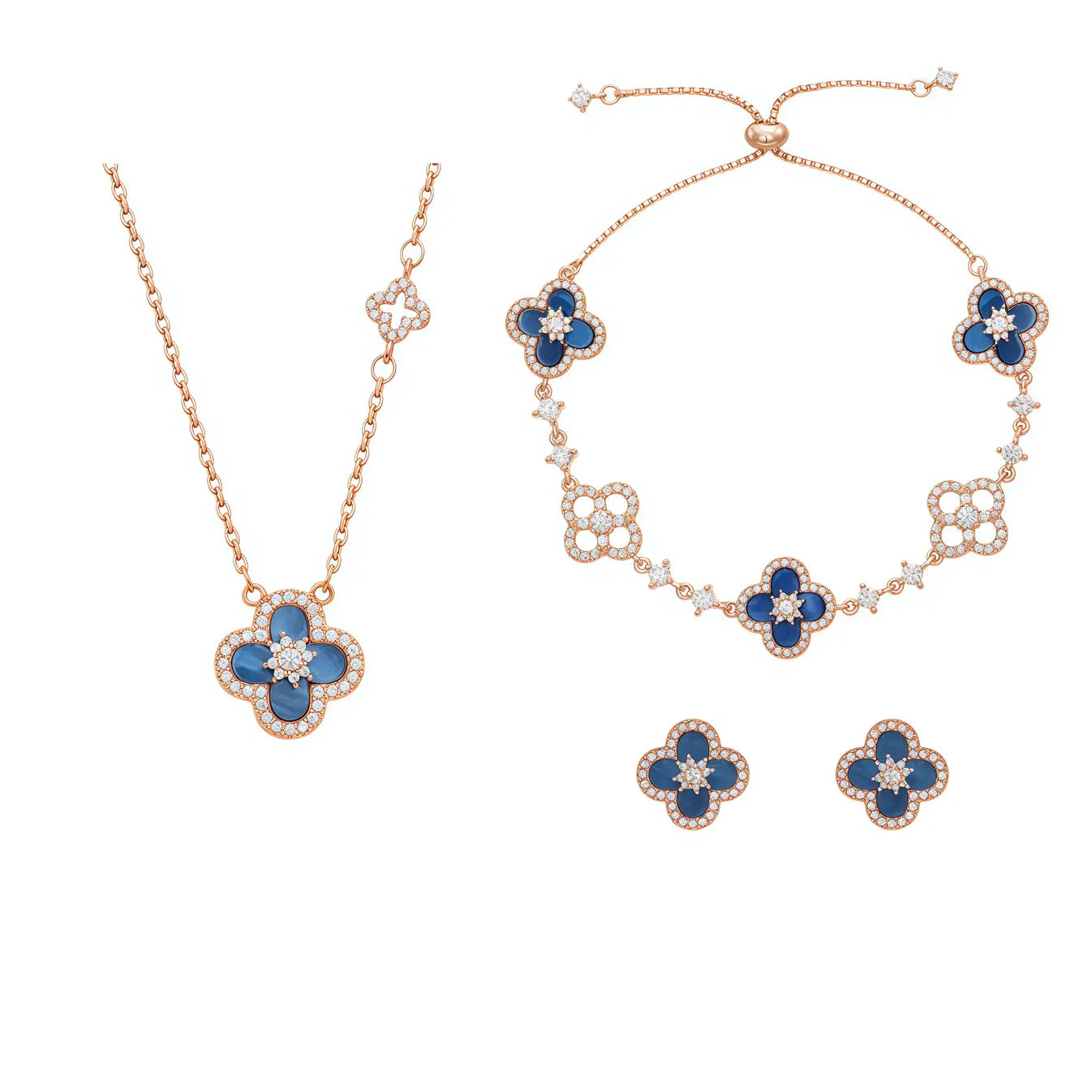 BLUE GOLD SAKURA -【BRACELET/EARRINGS/NECKLACE/SET】