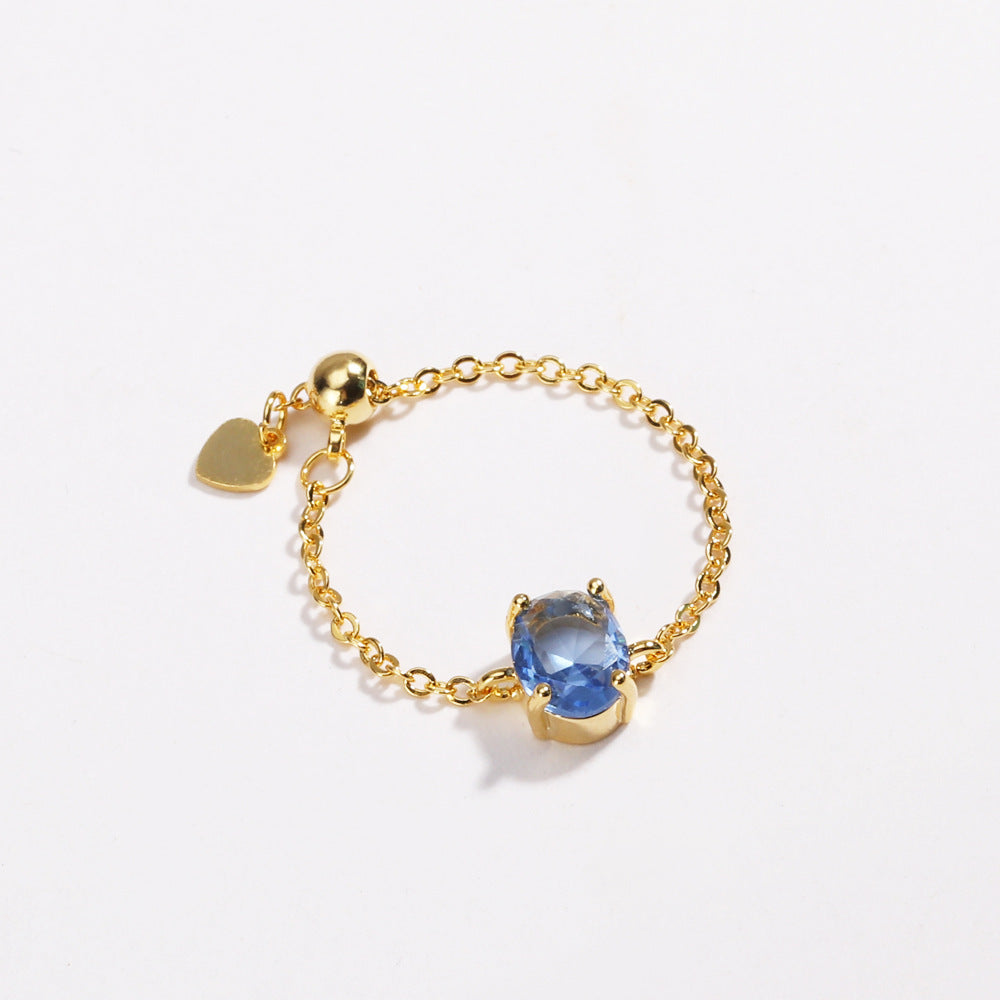 OVAL COLORED ZIRCON -【RING】