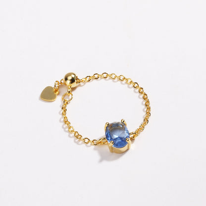 OVAL COLORED ZIRCON -【RING】