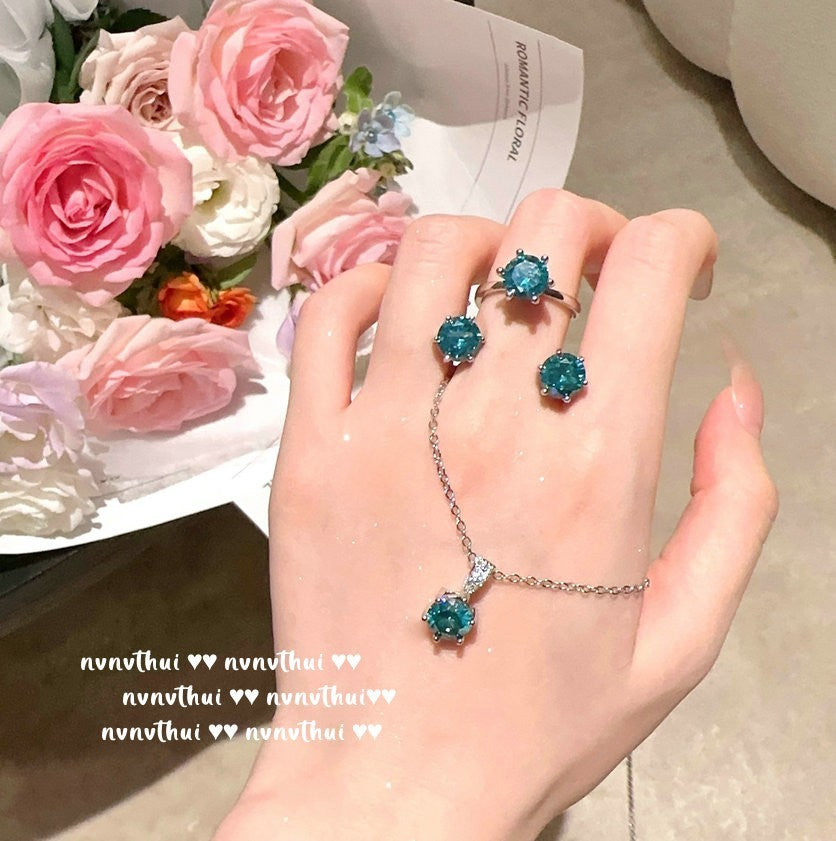 MOJITO GREEN GEMSTONE -【RING/EARRINGS/NECKLACE/SET】