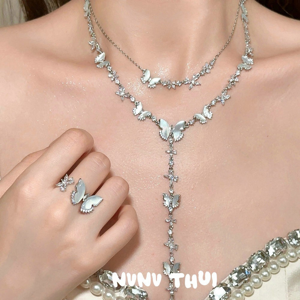 VINTAGE BUTTERFLY GEM -【EARRINGS/NECKLACE/SET】