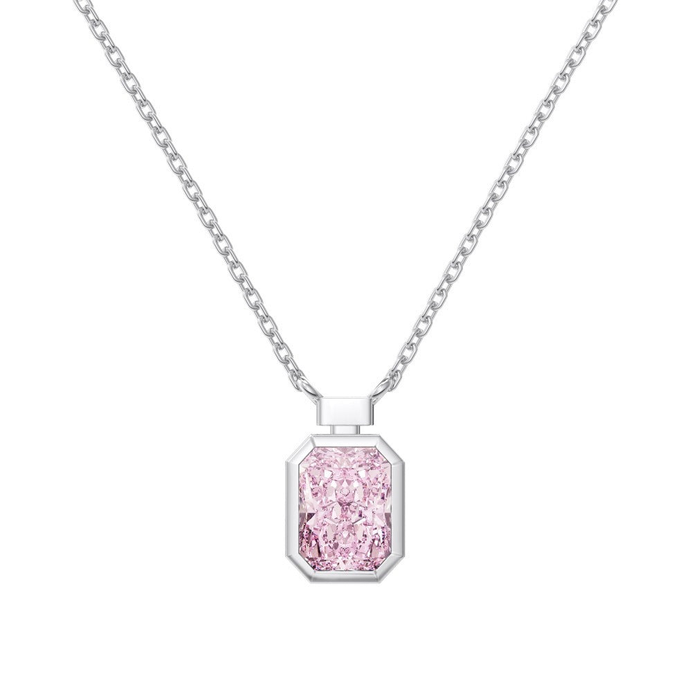 925SILVER SPARKLING FOREST-STYLE PINK HEART -【NECKLACE】