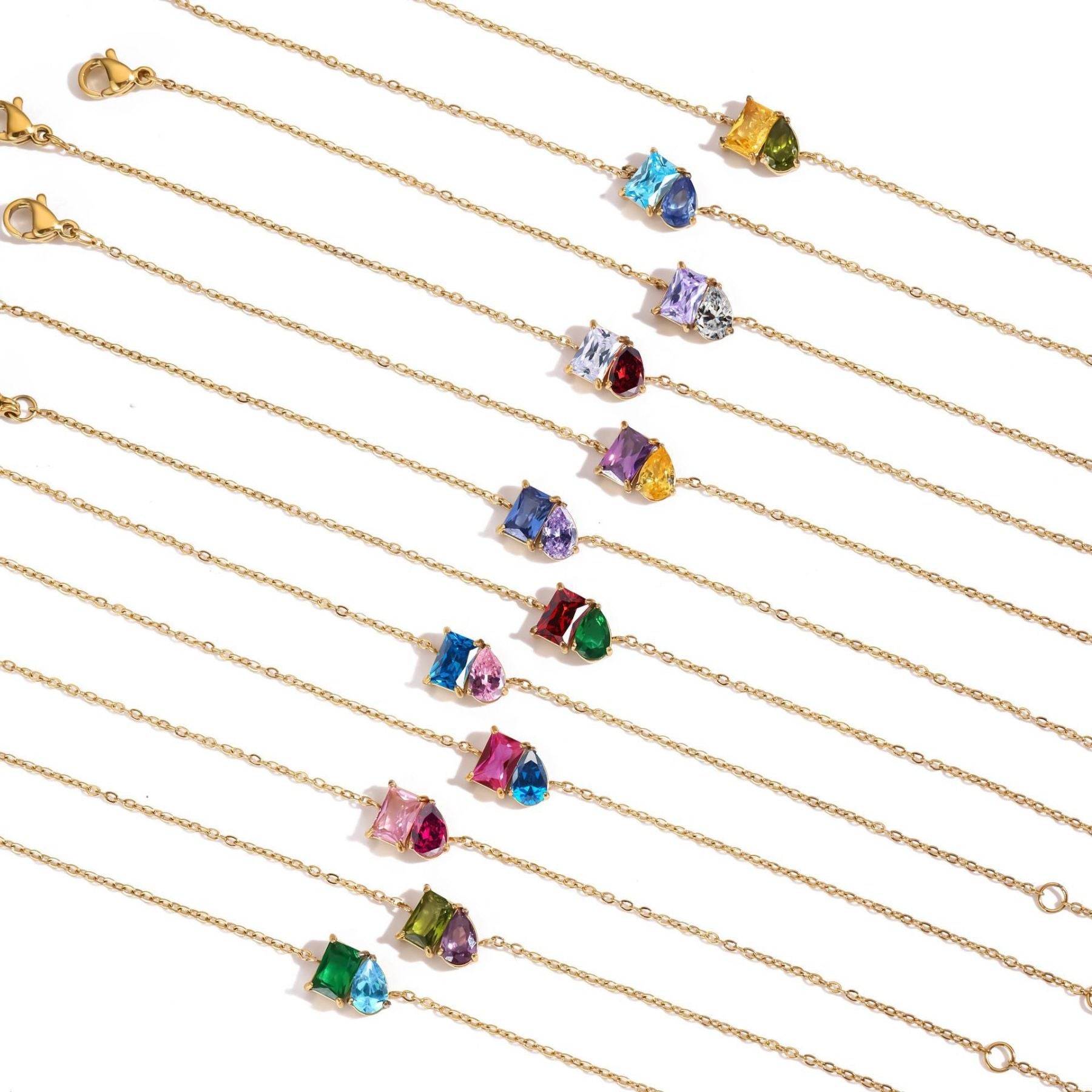 DECEMBER BIRTHSTONE ROMANTIC TEARDROP SQUARE BRACELET