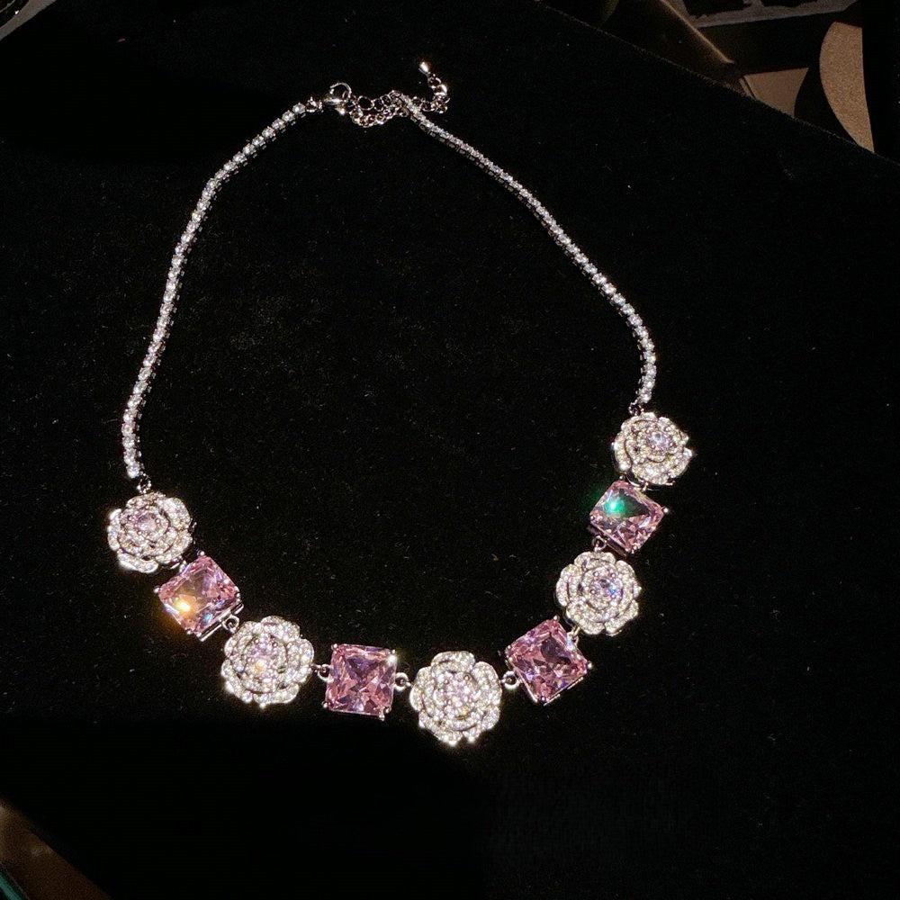 ROSE PINK GEMSTONE - NECKLACE/BRACELET/EARRINGS/SET