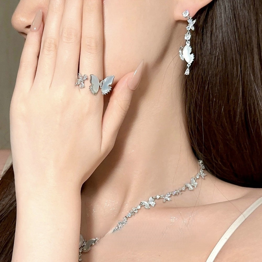 VINTAGE BUTTERFLY GEM -【EARRINGS/NECKLACE/SET】