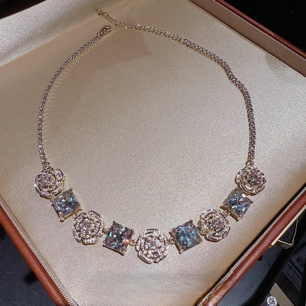 ROSE PINK GEMSTONE - NECKLACE/BRACELET/EARRINGS/SET