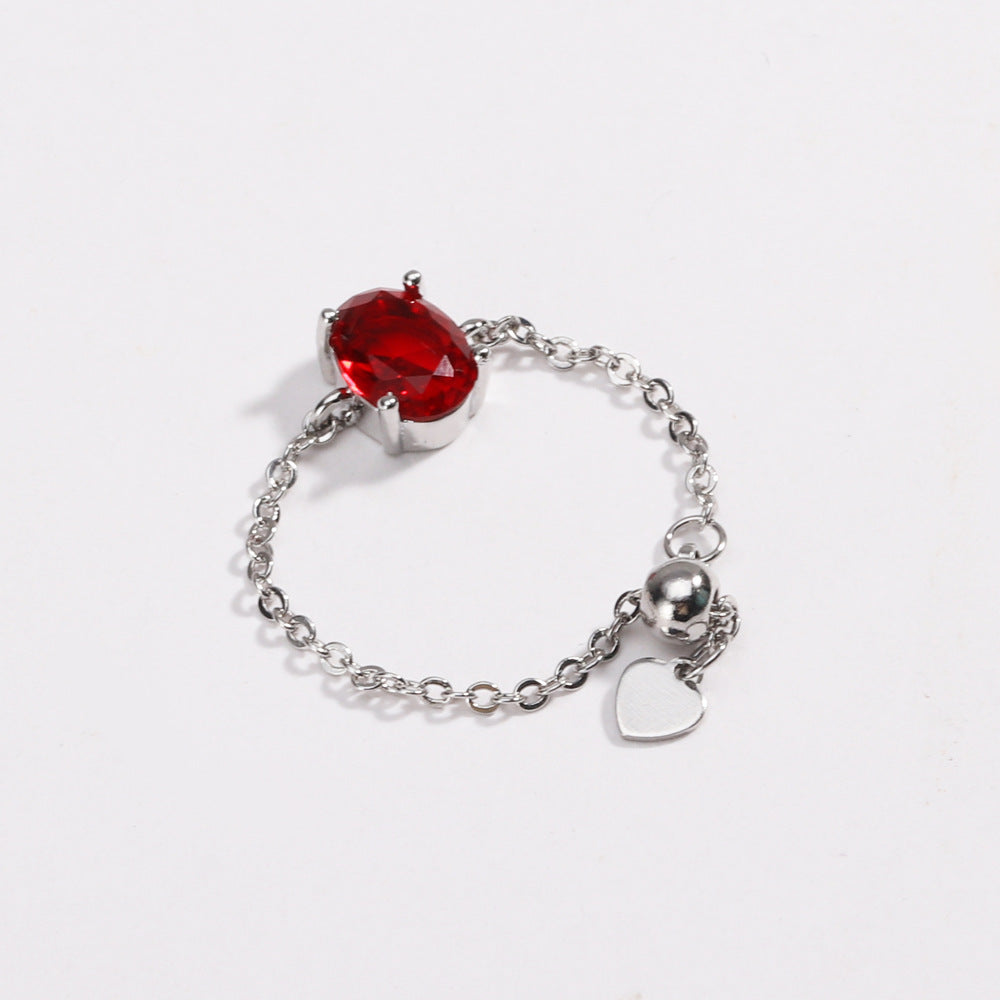 OVAL COLORED ZIRCON -【RING】