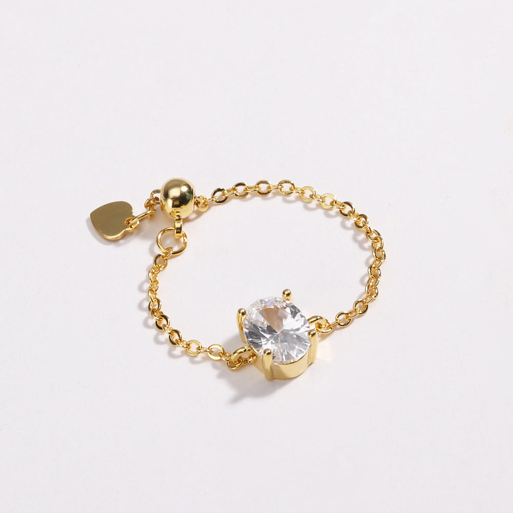 OVAL COLORED ZIRCON -【RING】