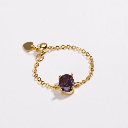 OVAL COLORED ZIRCON -【RING】