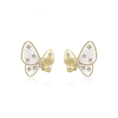 18K GOLD WATER DROP BOW ZIRCON -【EARRINGS】