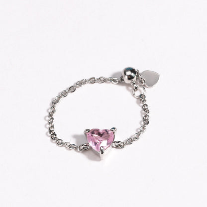 HEART CHARM STRETCH CHAIN -【RING】