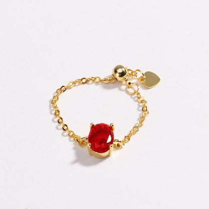 OVAL COLORED ZIRCON -【RING】