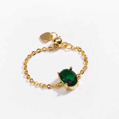 OVAL COLORED ZIRCON -【RING】