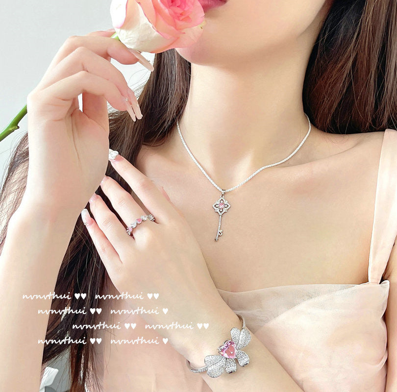 CANDY PINK HEART-【BRACELET/NECKLACE/RING/EARRINGS/SET】