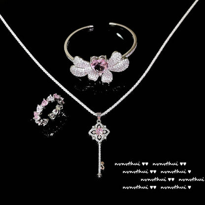 CANDY PINK HEART-【BRACELET/NECKLACE/RING/EARRINGS/SET】