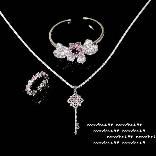 CANDY PINK HEART-【BRACELET/NECKLACE/RING/EARRINGS/SET】