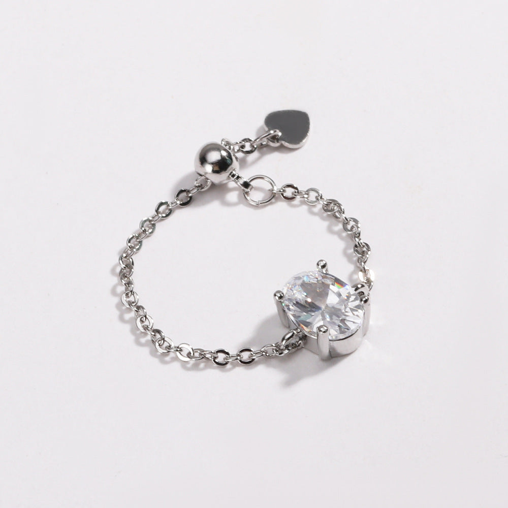 OVAL COLORED ZIRCON -【RING】