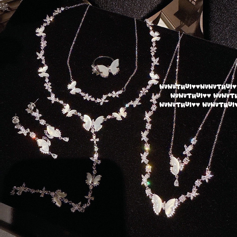 VINTAGE BUTTERFLY GEM -【EARRINGS/NECKLACE/SET】