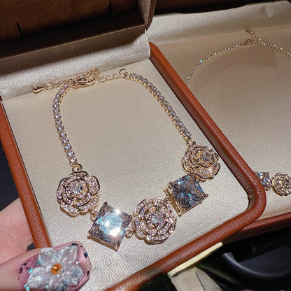 ROSE PINK GEMSTONE - NECKLACE/BRACELET/EARRINGS/SET