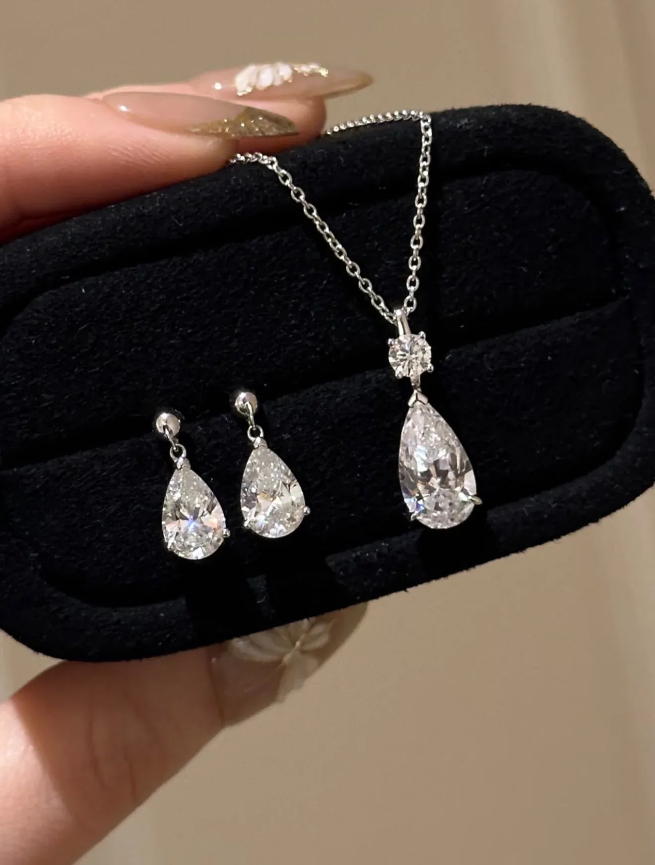 DROP DIAMOND - 【EARRINGS/NECKLACE】| 925 SILVER